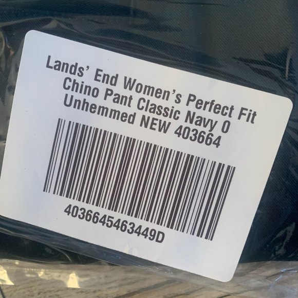 NWT LANDS' END WOMEN'S PERFECT FIT WRINKLE RESISTANT CHINO PANTS NAVY UNHEMMED 0 - Picture 4 of 5